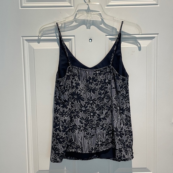 Banana Republic Factory Daisy Spaghetti Strap Sleeveless Top Size XS Navy White - Picture 4 of 11